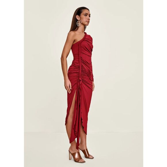 ANDREA IYAMAH TURI DRESS BURGUNDY SIZE XL $370 - Picture 2 of 12